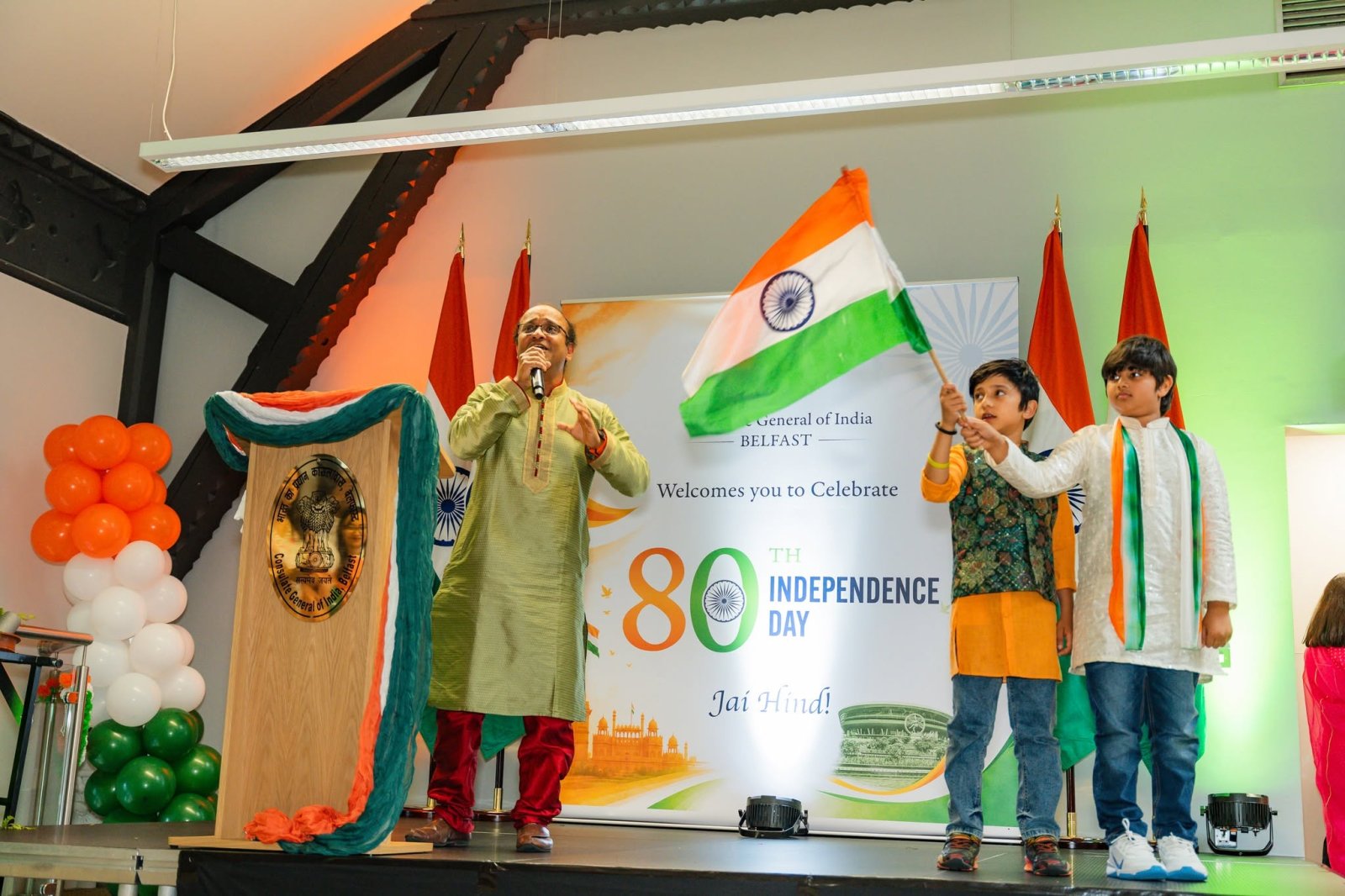 Celebrating the 80th Independence Day of India in Belfast