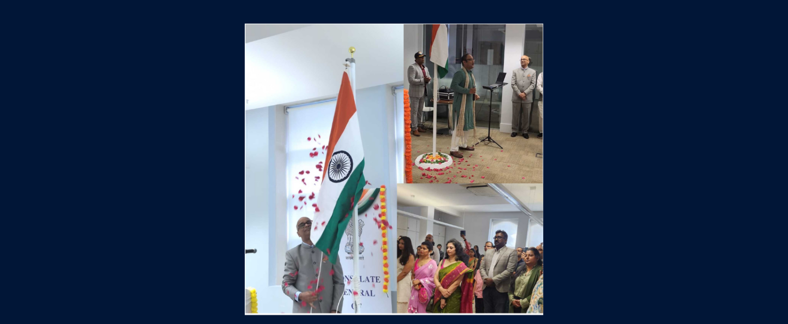 Flag-hoisting at the Consulate on August 15, 2025.