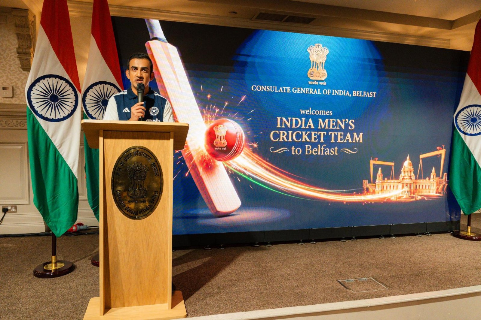Consulate General of India, Belfast hosted a reception in honour of the Indian Men’s Cricket Team in Northern Ireland for their T20I series against Ireland at Stormont.