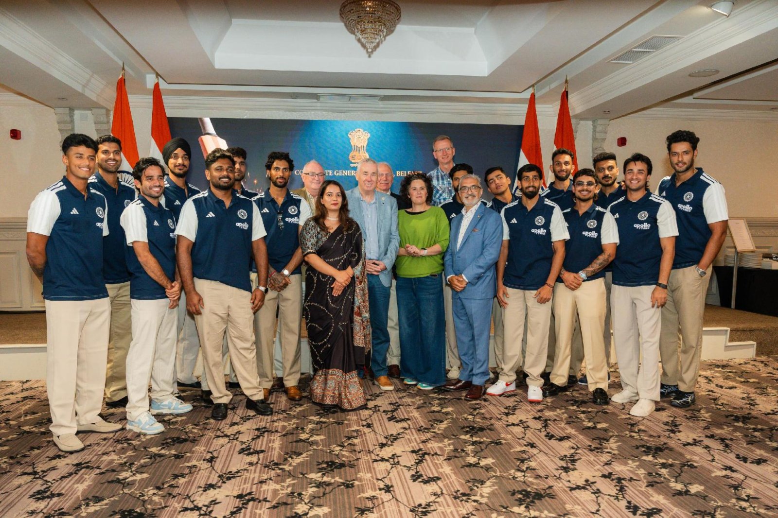 Consulate General of India, Belfast hosted a reception in honour of the Indian Men’s Cricket Team in Northern Ireland for their T20I series against Ireland at Stormont.