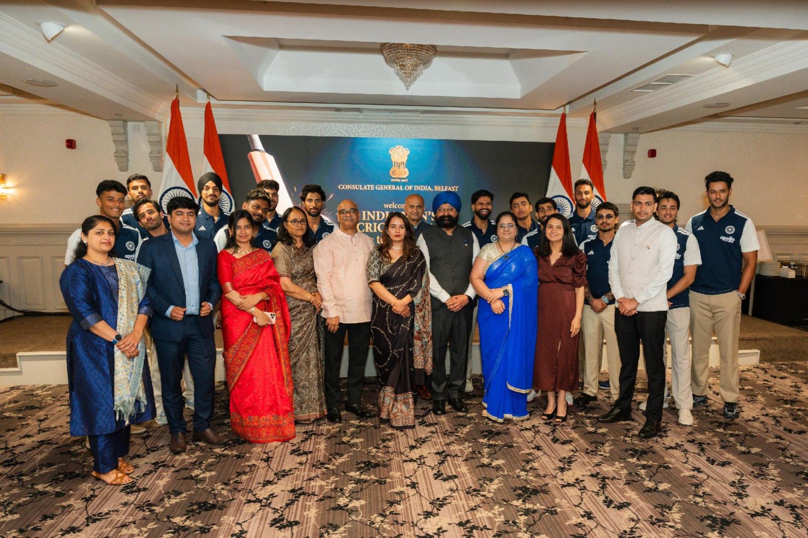 Consulate General of India, Belfast hosted a reception in honour of the Indian Men’s Cricket Team in Northern Ireland for their T20I series against Ireland at Stormont.